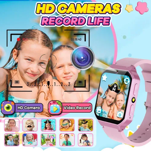 Miniatura 4 de Reloj inteligente para niños de 6 a 12 años, juguetes con 26 juegos, reproductor de música, pantalla táctil HD de 1.69 pulgadas, cámara de video