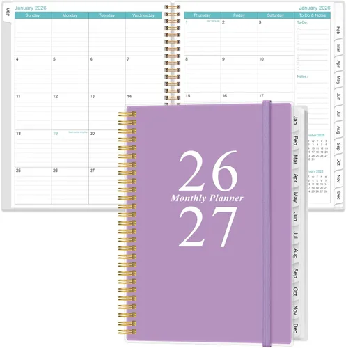 Miniatura 29 de Agenda mensual 2026-2027 – Agenda mensual de enero de 2026 a junio de 2027, dos páginas por mes, 18 calendarios/agendas mensuales con pestañas