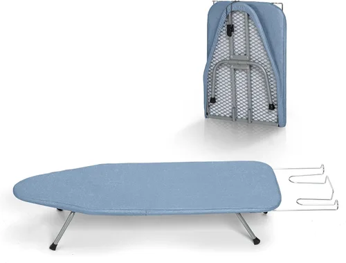 Miniatura 8 de BlissBoard - Tabla de planchar de mesa con soporte para planchar, pequeña tabla de planchar plegable con cubierta resistente al calor, mini mesa