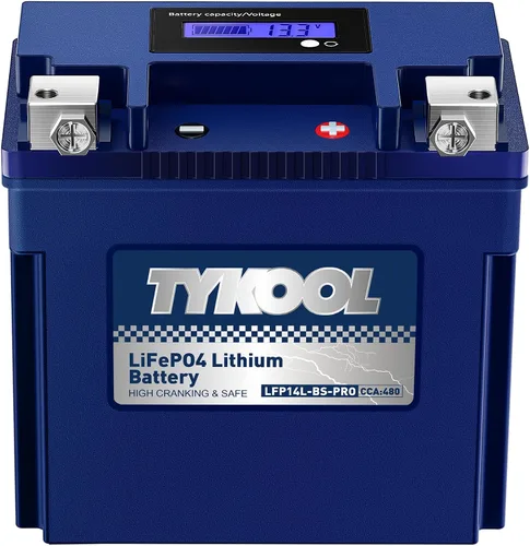 Miniatura 19 de TYKOOL YTX4L-BS-Pro Batería de litio de alto rendimiento para motocicleta, 180CCA 12.8V 3Ah LiFePO4, batería para deportes de motor, con BMS