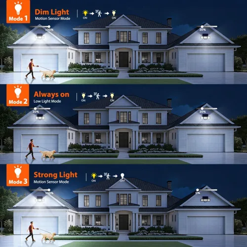 Miniatura 7 de Luz Solar de Inundación para Exteriores Paquete de 4, 3500LM Súper Brillante con Sensor de Movimiento Luces para Exteriores, Luces Solares