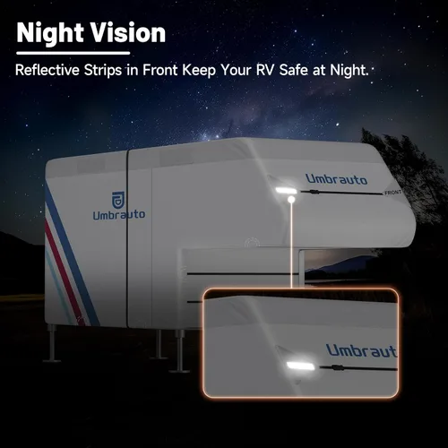 Miniatura 6 de Cubierta para camioneta camper para campers deslizables de 6–8 pies – Cubierta impermeable para RV Oxford 300D, con revestimiento plateado
