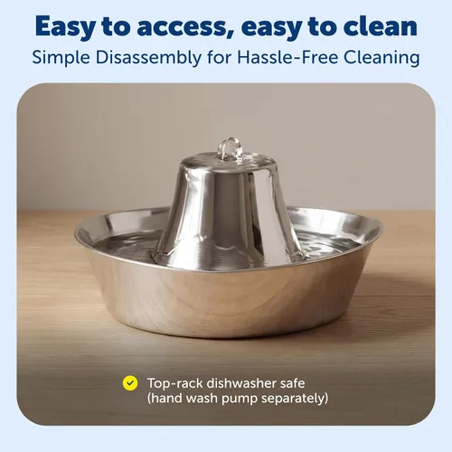 Miniatura 5 de PetSafe Seaside - Fuente de acero inoxidable para gatos y perros, filtros de agua adicionales y 1 bomba incluida, la torre crea un flujo relajante