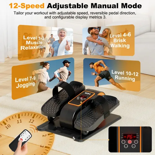 Miniatura 7 de TDH Under Desk Elliptical Machine,Electric Leg Exerciser as Seen on Tv for Seniors Adults,Portable Quiet Pedal Exerciser While Sitting with 12