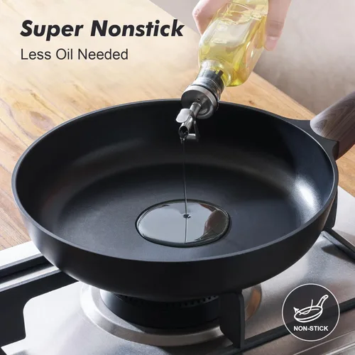 Miniatura 8 de SENSARTE Sartén Antiadherente con Tapa de 9.5 Pulgadas, Sartén para Tortillas sin Pegamento, Cocina Saludable, Sartén de Chef con Cubierta, Libre