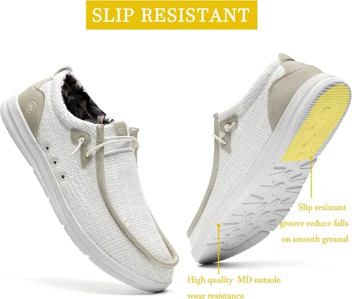 Miniatura 6 de ZF ZEFUHER Zapatos casuales para hombre, con soporte de arco ortopédico, zapatos náuticos ligeros y cómodos con cordones, mocasines de ancho ancho