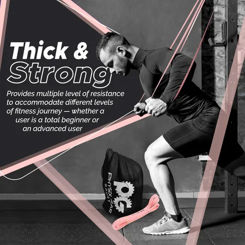 Miniatura 7 de Physix - Bandas de asistencia para dominadas, bandas de resistencia con bucle, bandas de goma de entrenamiento para ejercicio, HIIT, tonificación