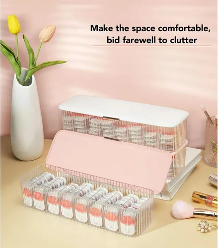 Miniatura 8 de P-80 Organizador diario de lentes de contacto con removedor y pinzas, dispensador de lentes desechable, caja de plástico transparente para todas