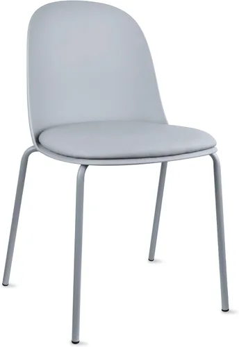 Miniatura 45 de 2xhome Silla de comedor moderna apilable sin brazos Asiento de plástico con patas de metal Uso en interiores o exteriores Patio de cocina