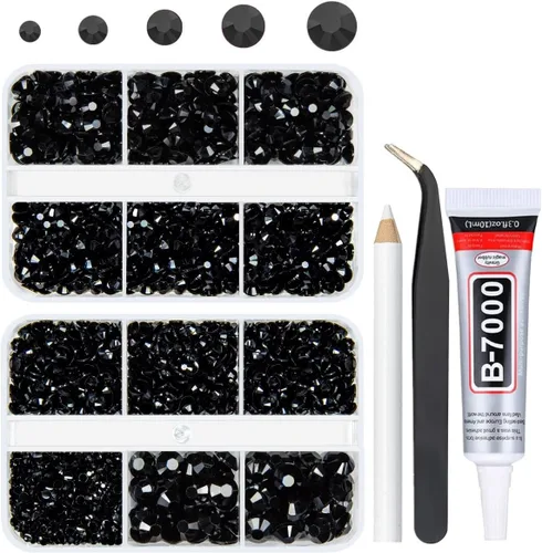 Miniatura 32 de qiipii Diamantes de imitación de resina AB verde aguamarina con pegamento B7000 para manualidades deslumbrantes de 2mm-6mm piedras gelatinosas