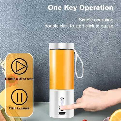 Miniatura 2 de Juicer portátil Batidora de batido USB recargable procesador de alimentos Máquina mezcladora de frutas Mini Juicer Blender Cup 530ML [Blanco]