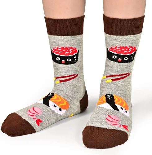 Miniatura 5 de Dsia Zamur Calcetines para niños y niñas, paquete de 4 a 6 unidades + caja de regalo, novedosos calcetines de pantorrilla coloridos para niños de 2