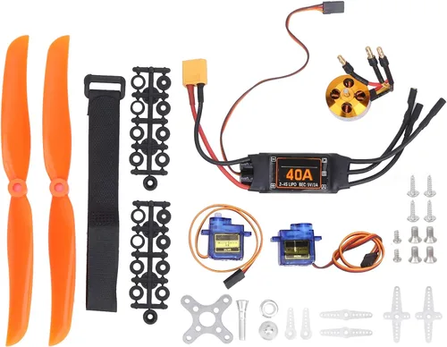 Juego de motor de aeronave, 40A XT60T ESC 2212 KV1400 Servos y piezas para vehículos controlados por aplicación y control remoto de aviones RC Drone
