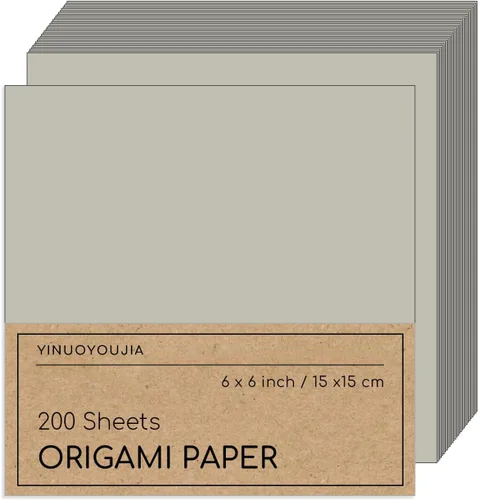 Miniatura 21 de 200 hojas de papel de origami azul claro, color de doble cara de 6 x 6 pulgadas, kit para niños, kit de papel de color, regalos para principiantes