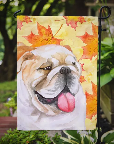 Miniatura 3 de Caroline's Treasures BB9900GF - Bandera de jardín de otoño de bulldog inglés, bandera amarilla para buzón, bandera decorativa para patio