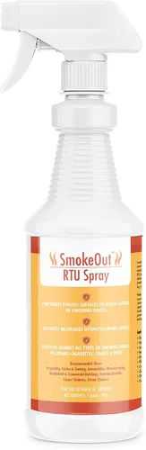 SmokeOut - Spray eliminador de olores para humo y olores fuertes, fuerza comercial, acción rápida, no tóxico (32 onzas líquidas)