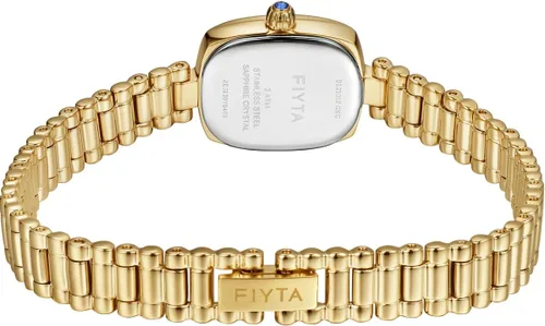 Miniatura 3 de FIYTA Reloj dorado pequeño para mujer, caja rectangular vintage, relojes de pulsera de acero inoxidable para mujer