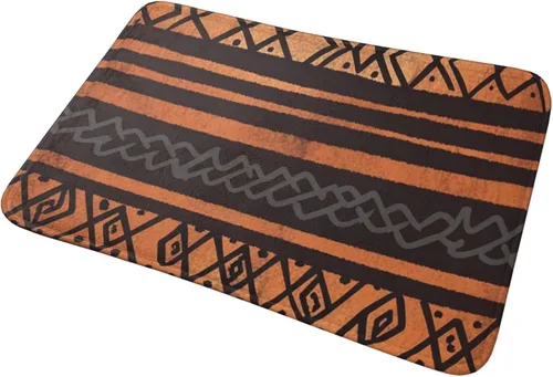 Miniatura 9 de Tapete de tela de barro africano con estampado tribal para puerta delantera, tapete de baño absorbente antideslizante para interiores, para entrada