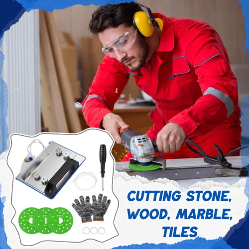 Miniatura 6 de Lothee Herramienta de chaflán de azulejos de 45 grados, soporte de amoladora angular para herramientas de corte de chaflán de azulejos de 45°