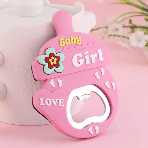 Miniatura 5 de 24 unidades de abrebotellas rosa para baby shower, recuerdo de fiesta de baby shower, recuerdo/decoración, abrebotellas de metal de PVC para cerveza