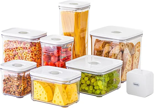 Miniatura 15 de VAKUEN Set Inicial Premium de Recipientes Herméticos de Almacenamiento de Alimentos y Máquina Selladora al Vacío, Juego de 4 Piezas con Sellador