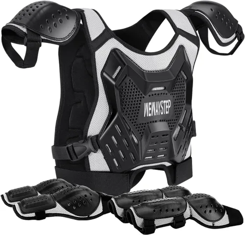 Miniatura 8 de Protector de Pecho para Bicicleta de Tierra para Niños - Chaleco de Armadura de Motocicleta Motocross con Rodilleras y Coderas - Traje de Protección