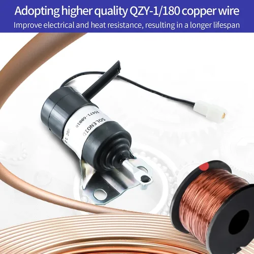 Miniatura 4 de 15471-60010 Solenoide de apagado de combustible 052600-1000 15471-60013 Reemplazo para Kubota R400B R410 R410B R420 R510 R510B R520 Solenoide