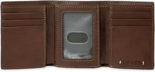 Miniatura 4 de Levi's Billetera triple para hombre, elegante y delgada, incluye ventana de identificación y tarjetero de crédito