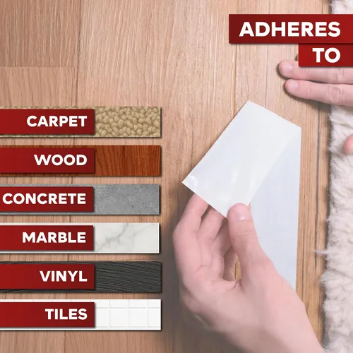 Miniatura 8 de XFasten Cinta para alfombras para suelos de madera dura, 2 x 10 yardas, sin residuos, cinta de alfombra fuerte de doble cara, cinta adhesiva