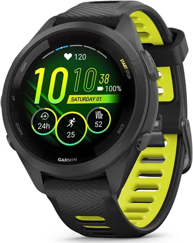Miniatura 2 de Garmin 010-02810-03 Forerunner 265S Reloj inteligente GPS Negro/Amp Amarillo Bundle con Deco Essentials Exclusivo 26 Meses CPS Paquete de Protección