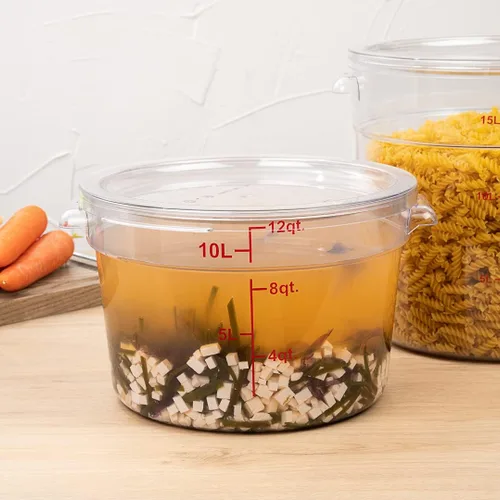 Miniatura 6 de Restaurantware Met Lux - Contenedor de almacenamiento de alimentos de 12 cuartos de galón, 1 recipiente redondo de almacenamiento comercial, tapa se