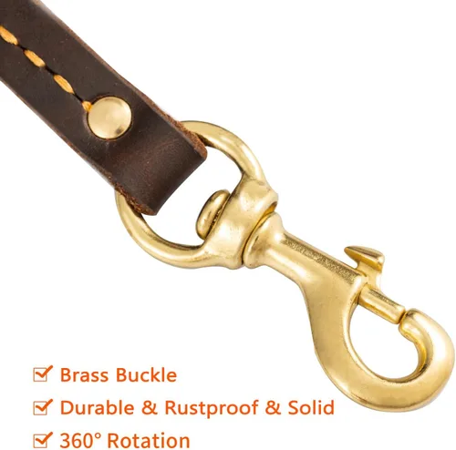 Miniatura 4 de Guiding Star Correa de cuero para perro de 6 pies, correas para perros grandes, resistente, correa de entrenamiento de cuero suave hecha a mano