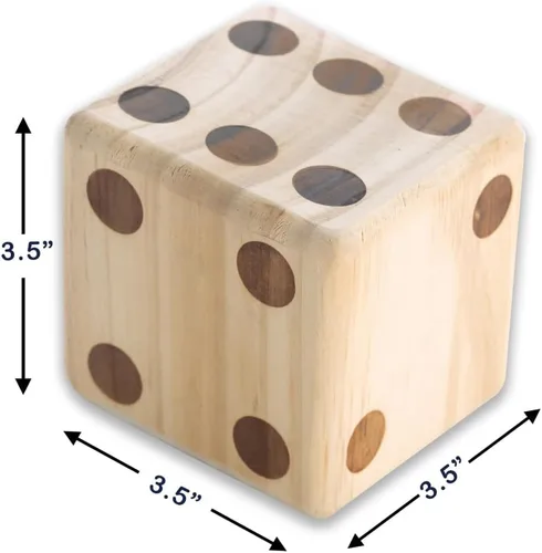 Miniatura 2 de Juego de dados gigantes de madera para patio, juegos de césped al aire libre para adultos y familia, madera de pino maciza de 3.5 pulgadas, juego