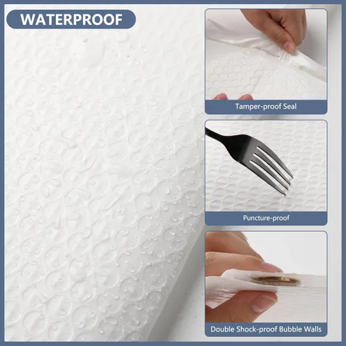 Miniatura 3 de zmybcpack - Paquete de 50 sobres de burbujas blancos de 8.5x12 pulgadas, sobres acolchados de polietileno con cierre autoadhesivo para envío
