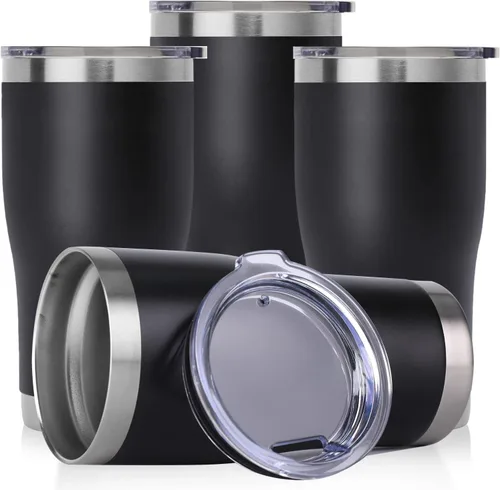 Miniatura 18 de DOMICARE vaso de doble pared con aislamiento al vacío, 20 onzas, con tapa, vaso de viaje de acero inoxidable, vaso de café con recubrimiento