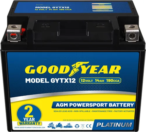 Miniatura 8 de Goodyear GYTX4L - Batería AGM de 12 voltios 4 AH, 50 CCA, recargable de alto rendimiento, sin mantenimiento, SLA - AGM para motocicleta, ATV, UTV, 4