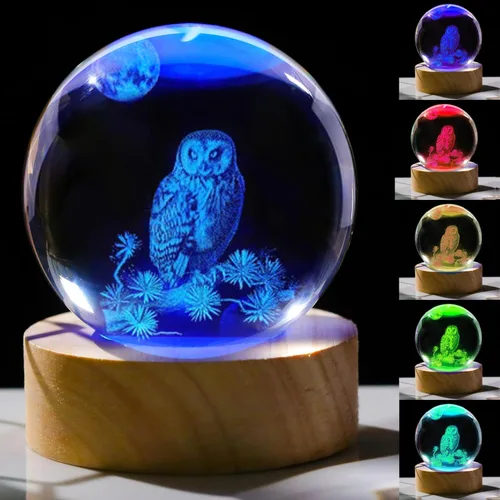 Miniatura 26 de Regalos de ajolote 3D para mujer, bola de cristal de 2.362 in, figuras de ajolote, decoración de animales de cristal, artículos de animales