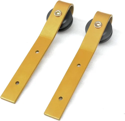 Miniatura 4 de DIYHD Kit de herramientas de escalera deslizante de 5 pies, sistema de pista rodante con rodillos de suelo de frenado, acabado dorado, escalera