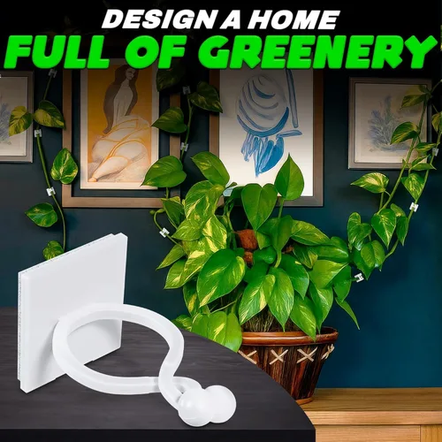 Miniatura 9 de 100 clips transparentes para plantas trepadoras de interior, clips de pared blancos y flexibles para plantas trepadoras para organizar enredaderas
