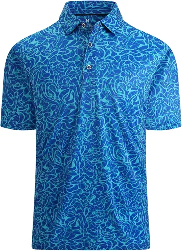 Miniatura 2 de Damipow Camisas de golf prémium para hombre, ajuste seco, de manga corta, cuello