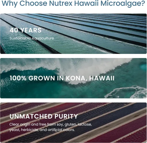Miniatura 7 de Nutrex Hawaii Polvo de espirulina hawaiana pura – Superalimento vegano, cultivado en granja, sin OMG, apoyo inmunológico y energía celular
