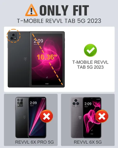 Miniatura 2 de MoKo Funda para tablet T-Mobile Revvl Tab 5G de 10.36 pulgadas, función de activación/apagado automático y protector completo de cuero delgado