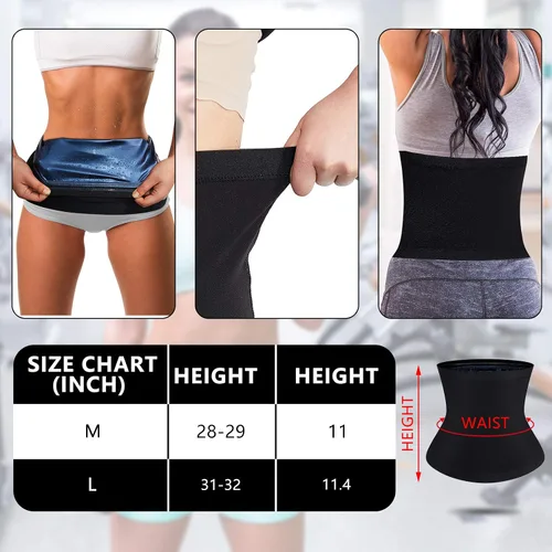 Miniatura 2 de Geyoga 2 piezas de reductor de cintura para mujer, para sudar, entrenamiento de cintura para culturismo, grasa del vientre inferior Interior azul.