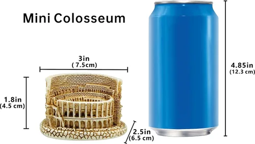 Miniatura 3 de TRANSGOOD Coliseo Romano Recuerdos Italianos Modelo Coliseo, Escultura de Coliseo de Tamaño Mini Resina, Arquitectura Romana Antigua, Decoración