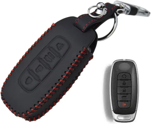 Funda de Cuero con Costura Manual para Llavero de Nissan Rogue SL Ariya FWD Pathfinder X-Trail Sentra SR SL Armada Murano Kicks Leaf 2023 a 2026