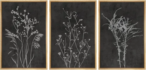 Miniatura 145 de NWT Juego de Arte de Pared de Lienzo Enmarcado Bosque Blanco y Negro Reflejo de Lago Paisaje Naturaleza Vida Silvestre Arte de Fotografía Rústico