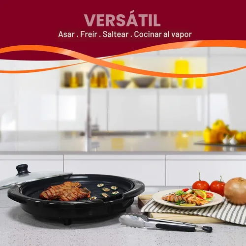 Miniatura 7 de Elite Gourmet EMG-980BX - Parrilla eléctrica redonda para interiores de 14 pulgadas, antiadherente, de calor rápido, tacto fresco, ideal