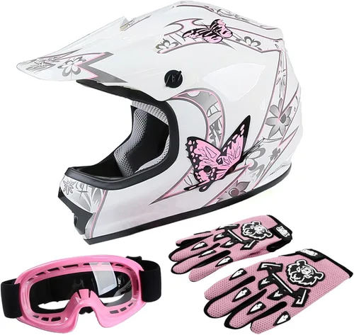 Miniatura 28 de TCT-MOTORPARTS DOT - Casco de motocross para niños y jóvenes, casco de cara completa para motocross, ATV, todoterreno, casco de cuatro ruedas, araña