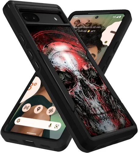 Miniatura 18 de CasesOnDeck Hybrid Case Compatible with Google Pixel 6A / Pixel 6A (2022) Case [Dual Tactical] Slim Shock Protecting Heavy Duty Cover (Purple Galaxy)