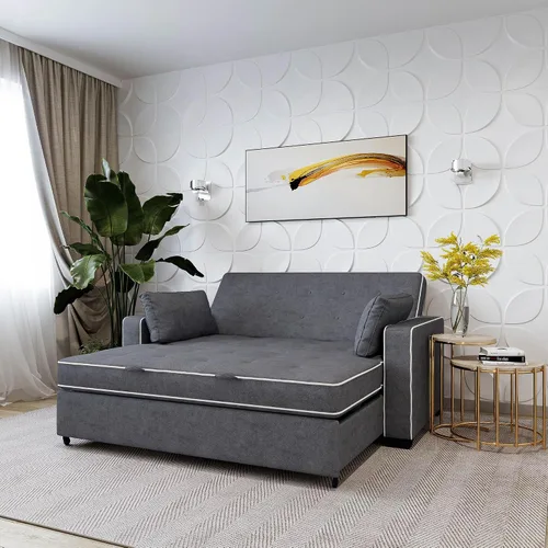 Miniatura 6 de Serta Ainsley Sofá Cama Convertible de 66.5", Tamaño Full, Dreamcoil Comfort, Tela Tejida Suave, Carbón